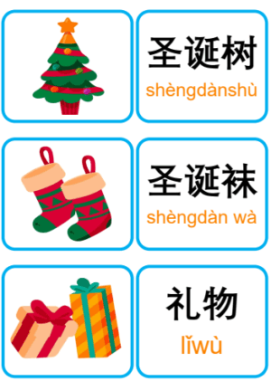 Chủ đề số 18: Flashcard tiếng Trung Christmas Giáng sinh [PDF] - Ảnh 2
