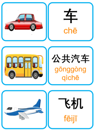 Chủ đề số 19: Flashcard tiếng Trung Transportation Phương tiện giao thông [PDF] - Ảnh 2